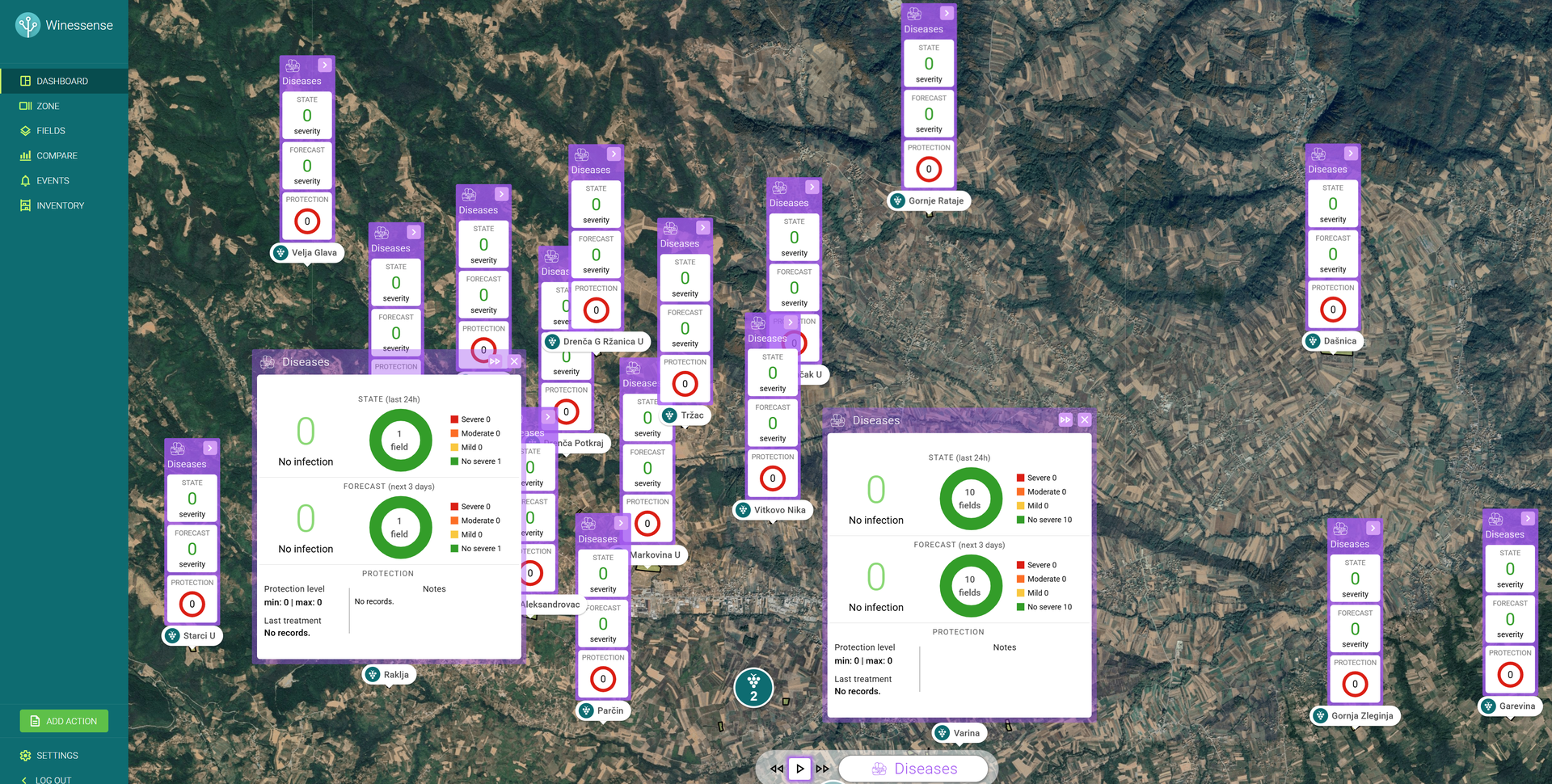 Disease risk dashboard