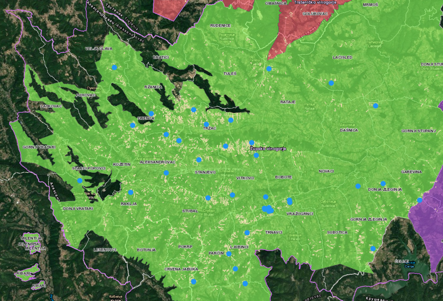 Station deployment map
